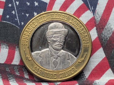 Limited Edition Gunfighters Series .999 PURE SILVER CENTER Sundance Kid - Harry Longabaugh Token in