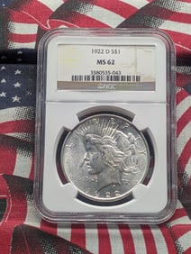 1922-D Peace Silver Dollar - NGC MS62