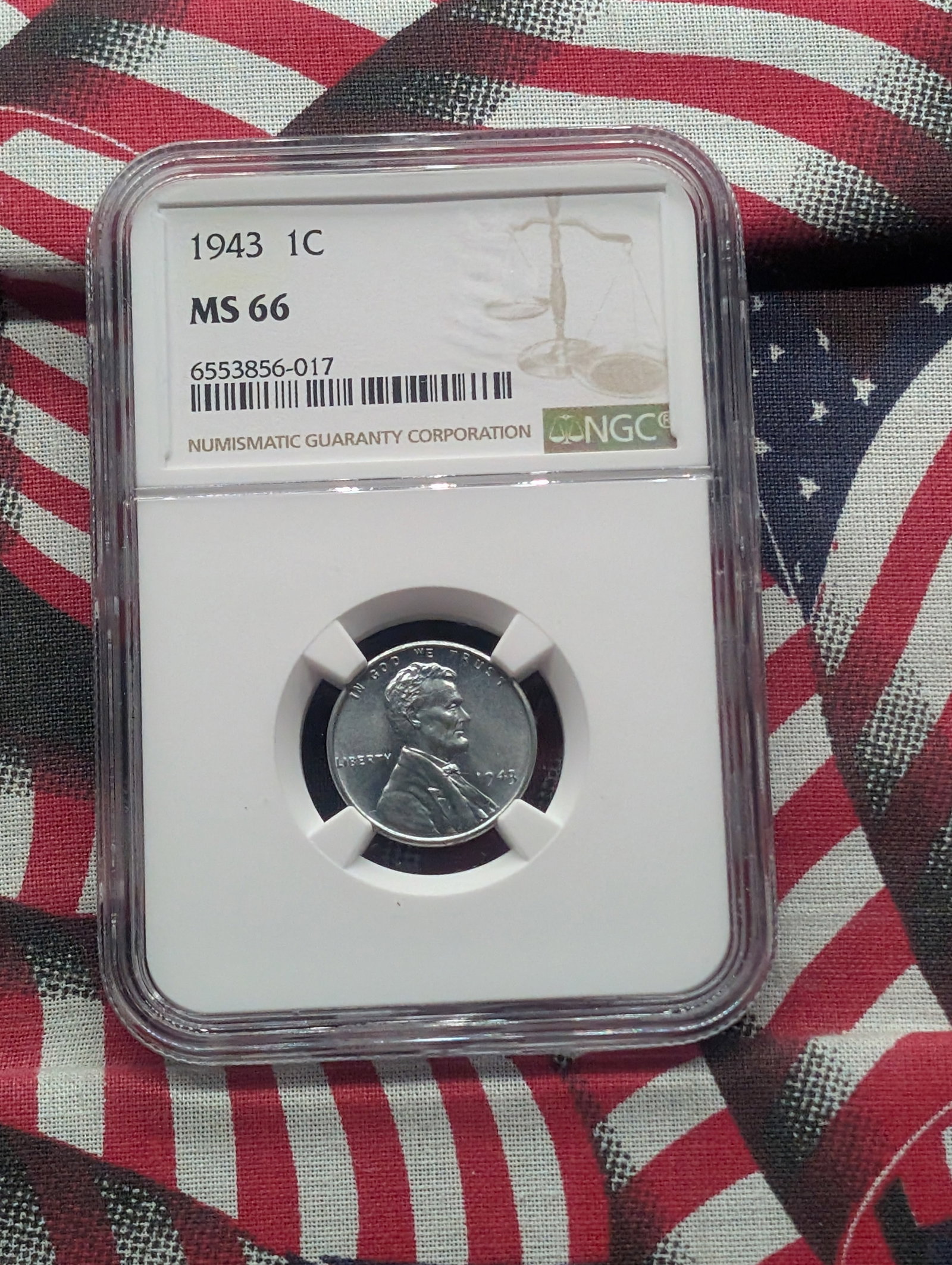 1943 Lincoln Steel Wheat Cent - NGC MS66 (1 of 4)