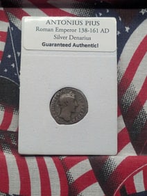 c. 138-161 AD Roman Emperor Antonius Pius SILVER Denarius Coin