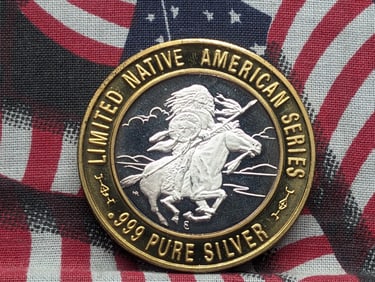 Limited Native American Series .999 PURE SILVER CENTER Chief Medicine Crow Token