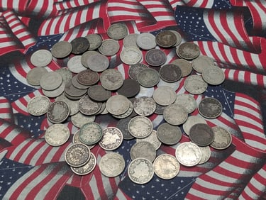 74 Pieces - Low Grade/Cull "V" Nickels.