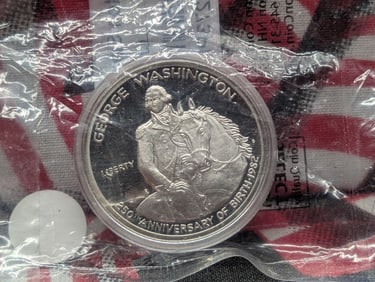 1982-S 90% Silver Proof George Washington Commemorative Half Dollar in Littleton Pack