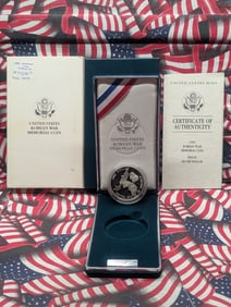 1991 Korean War Memorial Proof Silver Dollar In OGP w/COA - 90% Silver