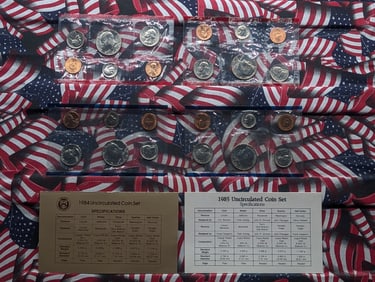 1984 & 1985 P & D Uncirculated Mint Sets