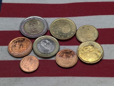 2001 Spain One, Two, Five, Ten, Twenty, & Fifty Euro Cents & One & Two Euro Coins