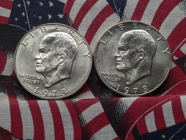 Lot of (2) 1973-S 40% Silver Uncirculated Eisenhower Dollars