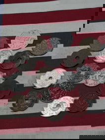 (15) Assorted Tax Tokens