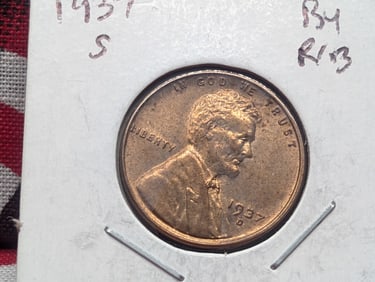 1937- D Lincoln Wheat Cent (coin flip labeled incorrectly)