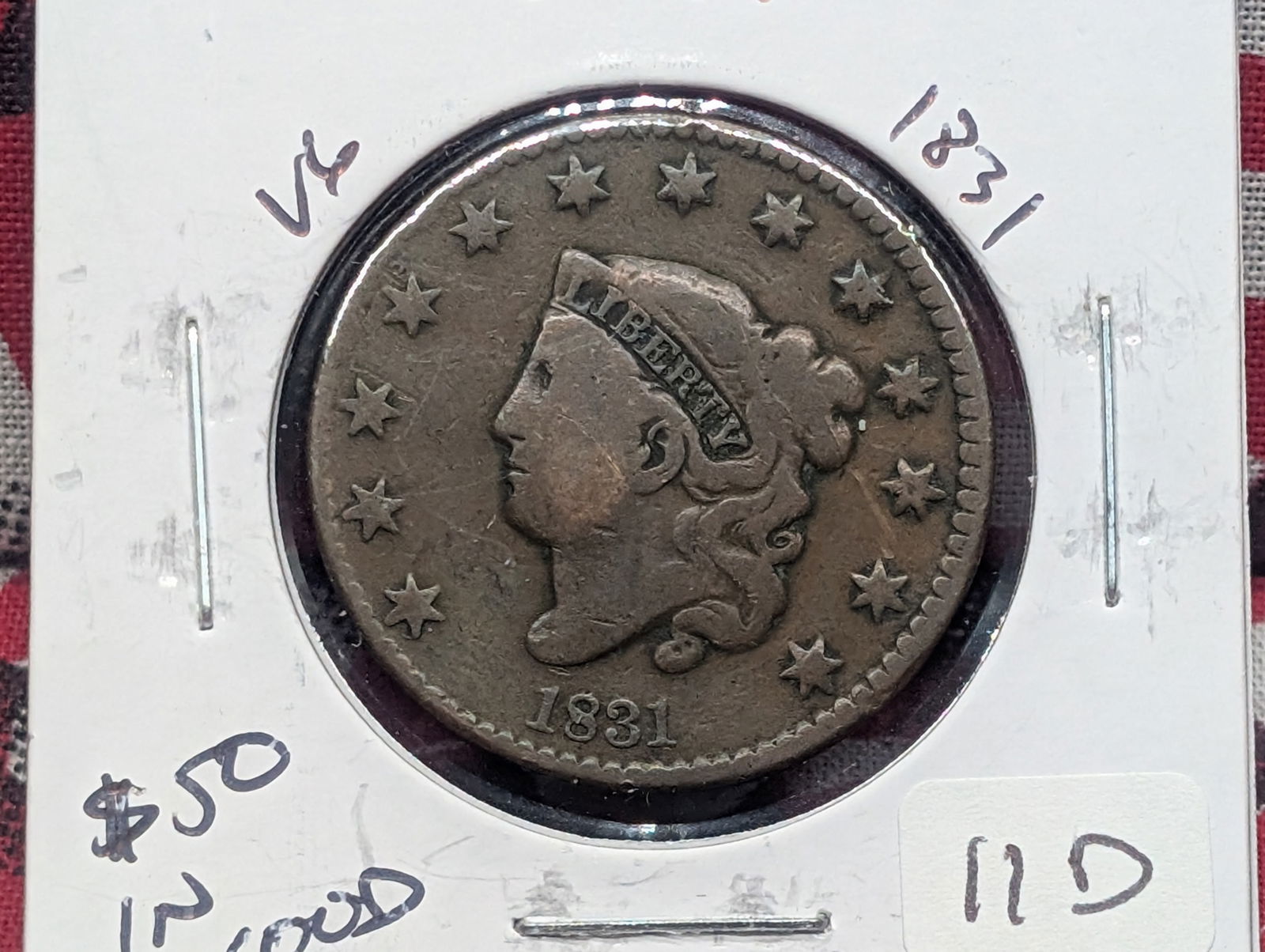 1831 Matron Head Large Cent - 194 Years Old! - Better Date! (1 of 3)