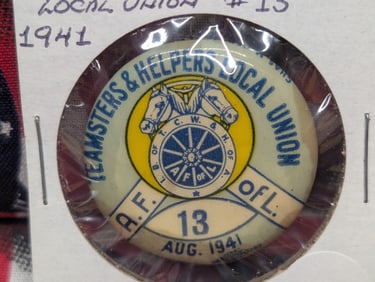 1941 United Automobile Workers of America Pin. Rare. WWII Era