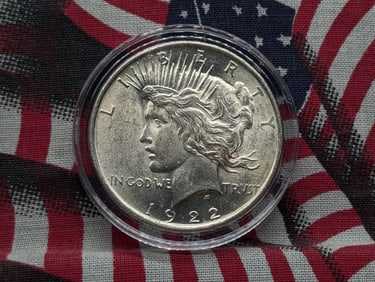 1922 Peace Dollar In Capsule MS