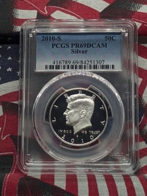 2010-S 90% Silver Kennedy 50c. PCGS PR69DCAM.
