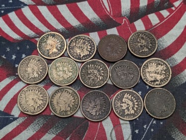 14 - 1859-1864 Copper/Nickel Indian Head Cents. Low Grade/Cull.