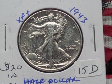 1943 Silver Walking Liberty Half Dollar - Better Grade!