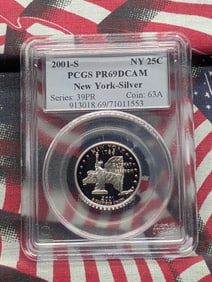 2001-S New York Silver 25c. PCGS PR69DCAM. 90% Silver