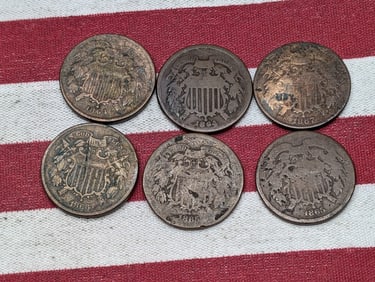 6 - Off Quality/Cull Two Cents. All With Dates.