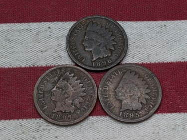 1895, 1896, & 1897 Indian Head Cents