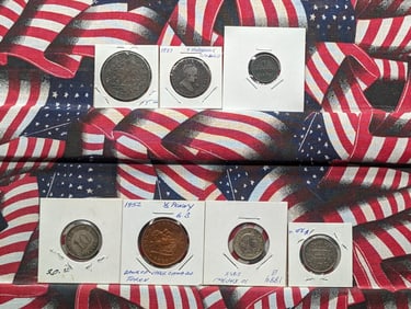 7 - Foreign Coins. Pre-1900. No Silver.