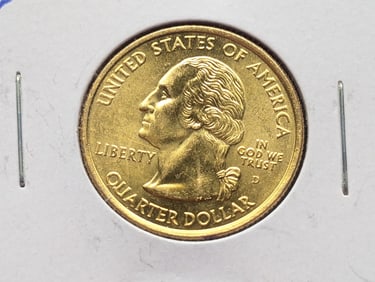 2000-D South Carolina 24k Gold Layered Washington State Quarter