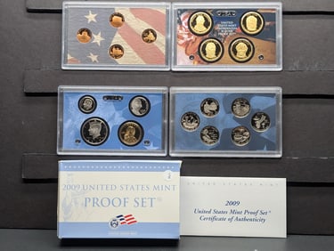 2009 -S US Proof Set w/DC & U.S. Territories Quarters, Bice ntennial Cents, Presidential Dollars,