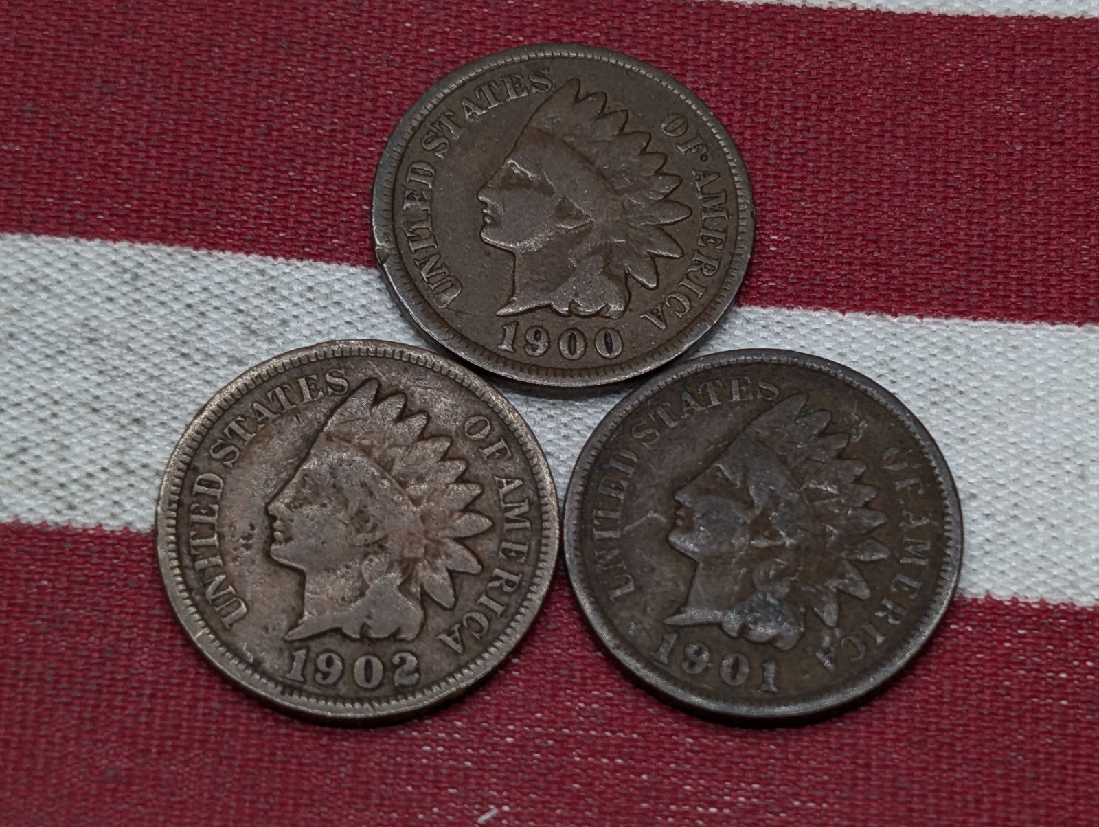 1900, 1901, & 1902 Indian Head Cents (1 of 2)