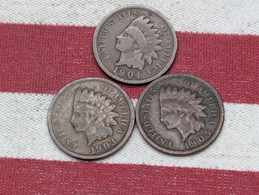 1903, 1904, & 1905 Indian Head Cents