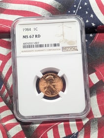 1984 Lincoln Memorial Cent MS 67 RD By NGC