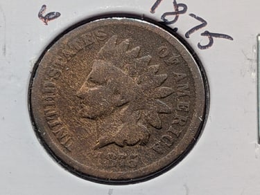 1875 Indian Head Penny - Better 1870's date!