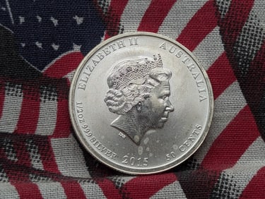 .999 Fine Siver 1/2 Ounce 2015 Australia Battle of The Coral Sea War In The Pacific 50 Cent Coin