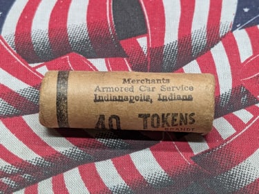 Original, Unopened Roll Merchants Armored Car Service Tokens. Indianapolis.