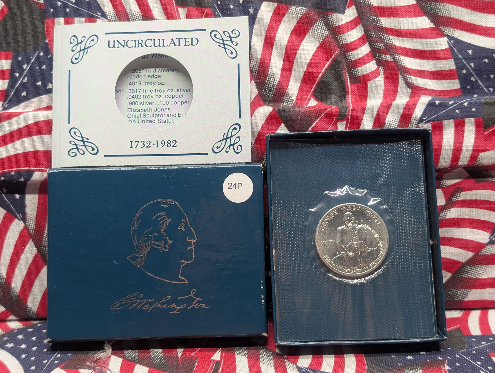 1982-D 90% Silver Uncirculated George Washington Commemorative Half Dollar (1 of 4)