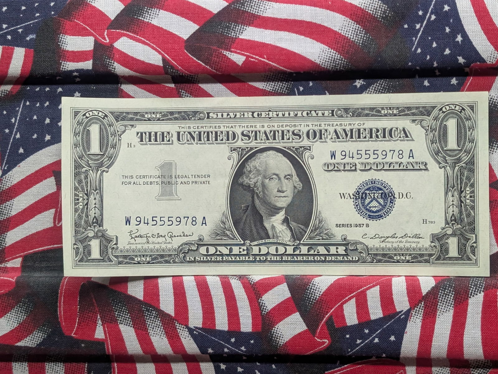 1957-B Blue Seal $1 Silver Cert. GEM CRISP UNC (1 of 3)