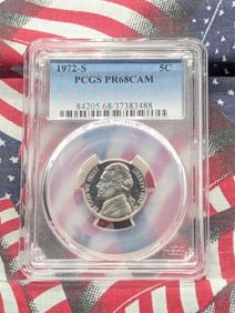 1972-S Jefferson Nickel PCGS PR 68 CAM By PCGS