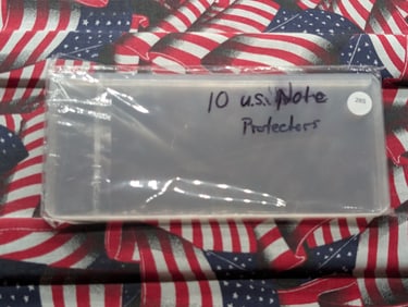 (10) New Plastic U.S. Note Protectors