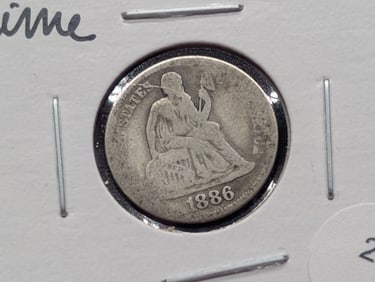 1886 Silver Seated Liberty Dime