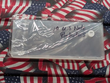 (10) New Plastic U.S. Note Protectors