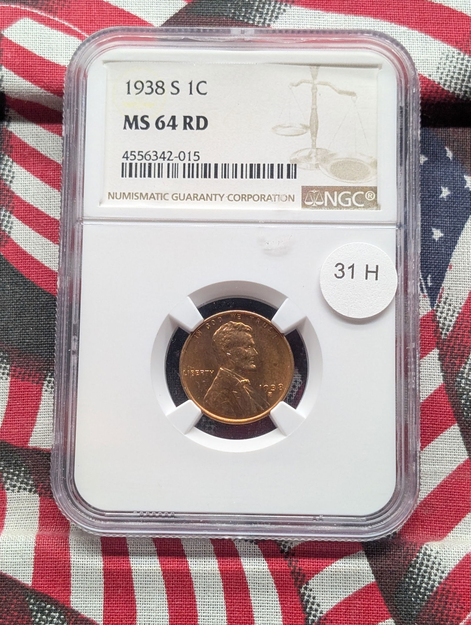 1938-S Lincoln Cent. NGC MS 64 RD. (1 of 4)