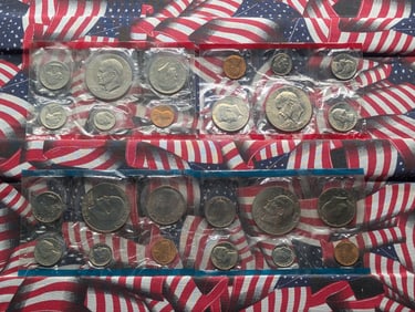 1977 & 1978 P & D Uncirculated Mint Sets, No Envelope