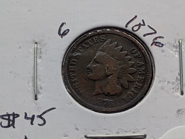 1876 Indian Head Penny - Better 1870's date!