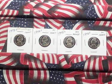 1973-S to 1976-S DC Proof Jefferson Nickels w/Full Steps