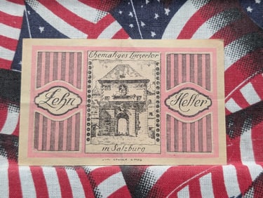 1920, UNC-CRISP, Austria 10 Heller Note, 105 Years Old!
