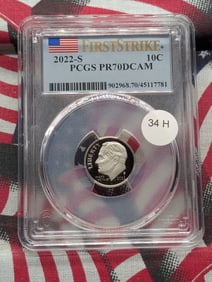 2022-S Roosevelt Dime. First Strike. PCGS PR70DCAM.