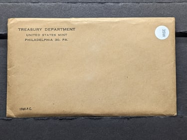 1960 US Proof Set, Unopened, Contains Three 90% Silver Coins