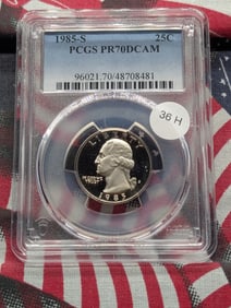 1985-S Washington Quarter. PCGS PR70DCAM.