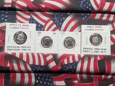 1979-S & 1980 PD&S Roosevelt Dimes