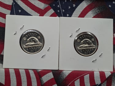 (2) 1970 Canadian Five Cents