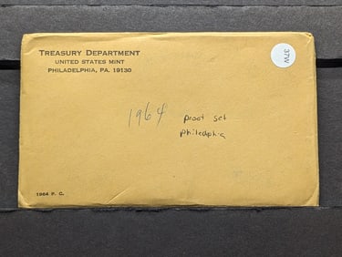 1964 US Proof Set, Unopened, Contains Three 90% Silver Coins