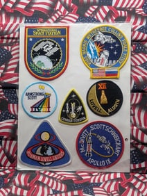 Sleeve of 7 Original NASA Crew Designed Patches All Mint