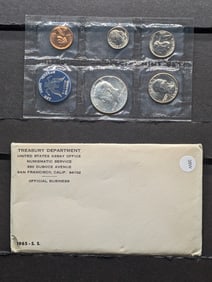 1965 US Special Mint Set Contains a 40% Silver Kennedy Half Dollar